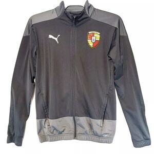 Puma Soccer Track Jacket Men’s Small Black Full Zip Aris PC Nashville Patch